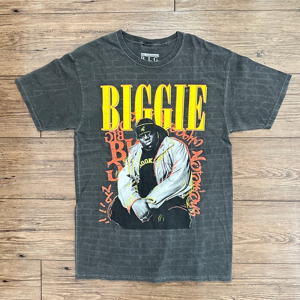 Notorious B.I.G Biggie Smalls Graphic Tee Black Hip Hop Shirt M‎